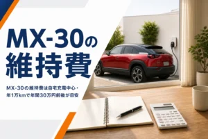 MX-30 ROTARY-EVの年間維持費を家計簿で計算するイメージ