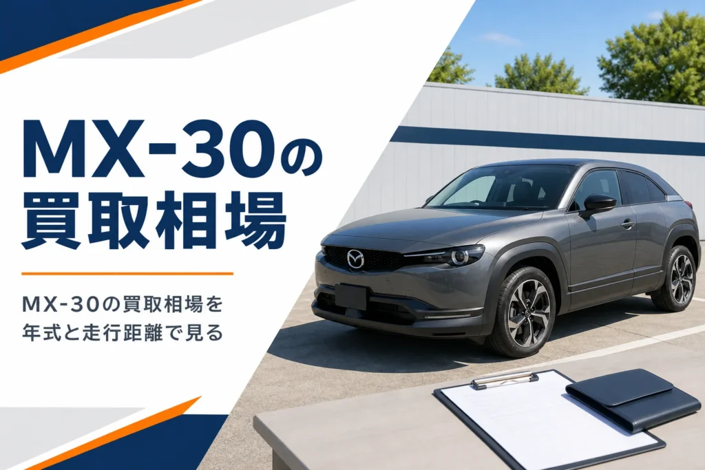 買取店の査定スペースに停まったグレーのコンパクトSUV